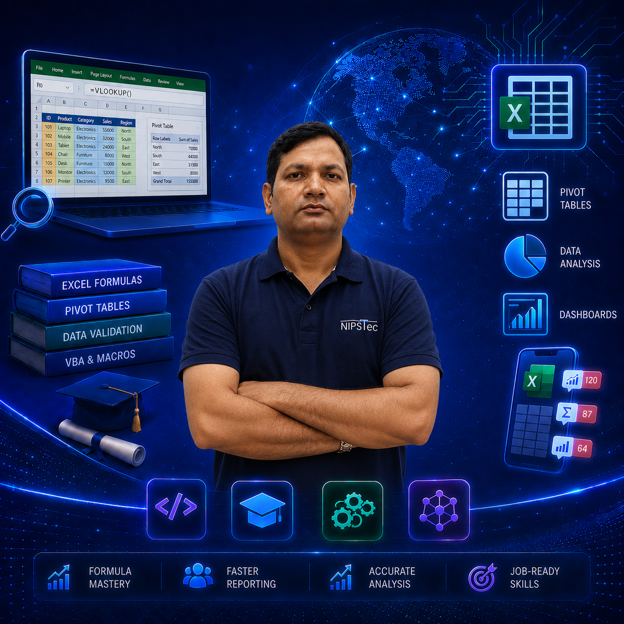 NIPSTec MS SQL Server trainer with database and query icons